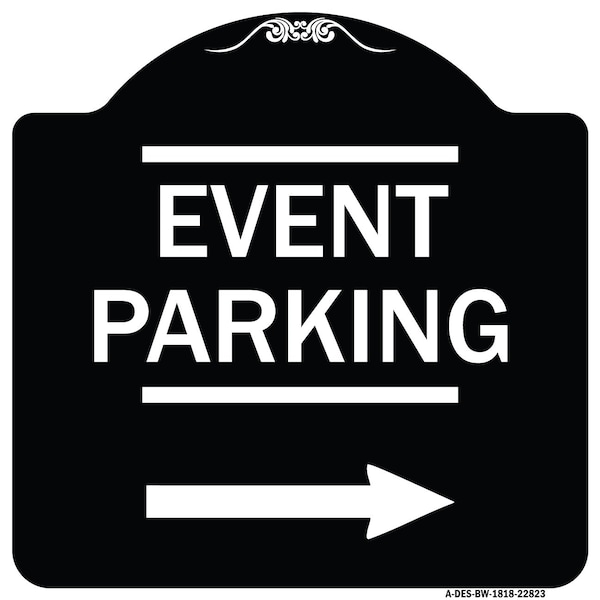 Thanks for Coming Turn Right for Exit Event Parking W/ Right Arrow Alum, 18" L, 18" H, BW-1818-22823